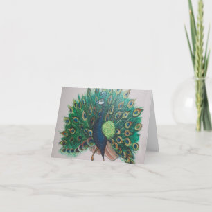 Peacock Foto-mappat anteckningskort