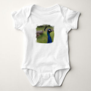 Peacock-fotot Baby Jersey Bodydress, White Tee Shirt