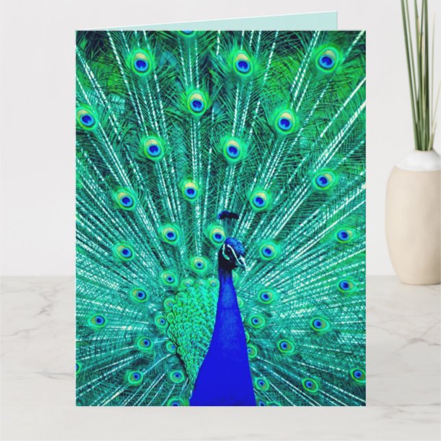 PEACOCK FUNNY BIRTHDAY GREETING CARD KORT (Framsida)