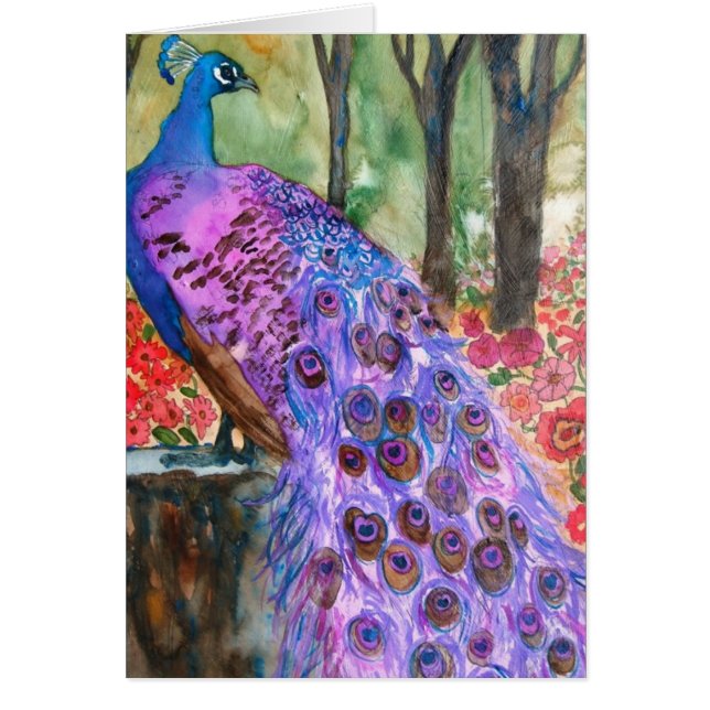 Peacock Garden Hälsningskort (Framsidan)