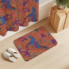 Peacock Garden in Cobalt Blue Purple Terracotta  Badrumsmatta