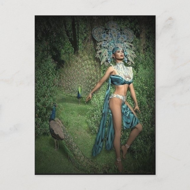 Peacock Garden Postcard Vykort (Framsida)