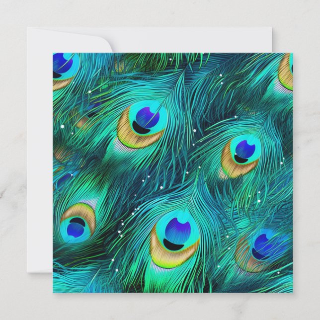 Peacock Glory Inbjudningar (Framsida)