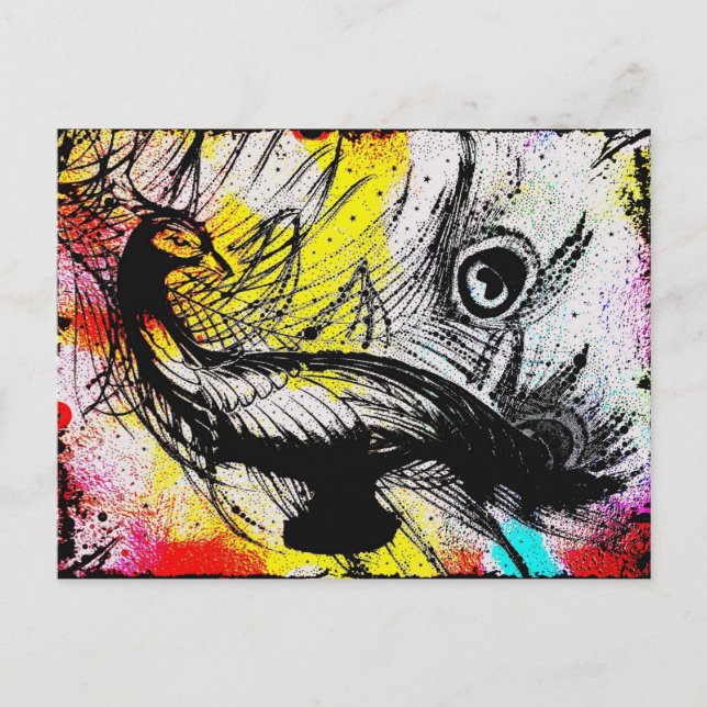 Peacock Graffiti vykort (Framsida)