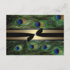 Peacock Grönt & Guld Bröllop OSA Kort