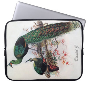Peacock, grönt peafowl pavo muticus 1872 ... laptop sleeve