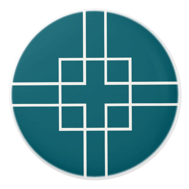 Peacock grönt Square kor Knopp (Framsidan)