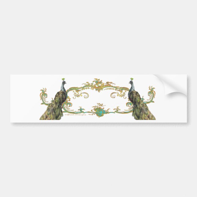 Peacock & Guld Filigree Bildekal (Framsidan)