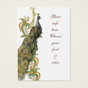 Peacock Guld Filigree Business/Bord Place Card Visitkort