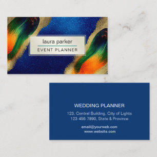 Peacock Guld Glitter Elegant Blue Grönt Modern Bus Visitkort
