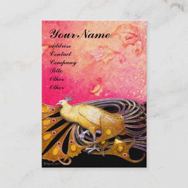 PEACOCK-gult Visitkort (Framsida)