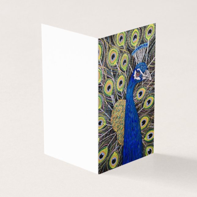 Peacock hälsning eller födelsedagskort kort (Utsida)