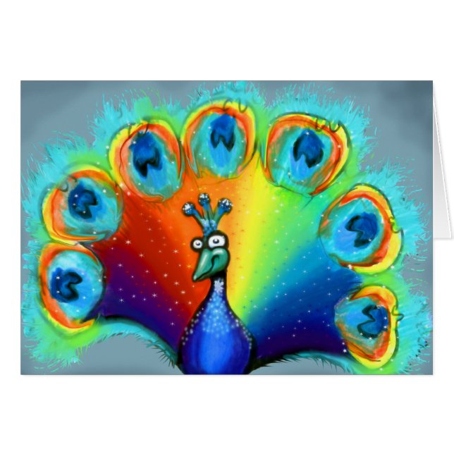 Peacock Hälsningskort (Framsidan Horizontal)