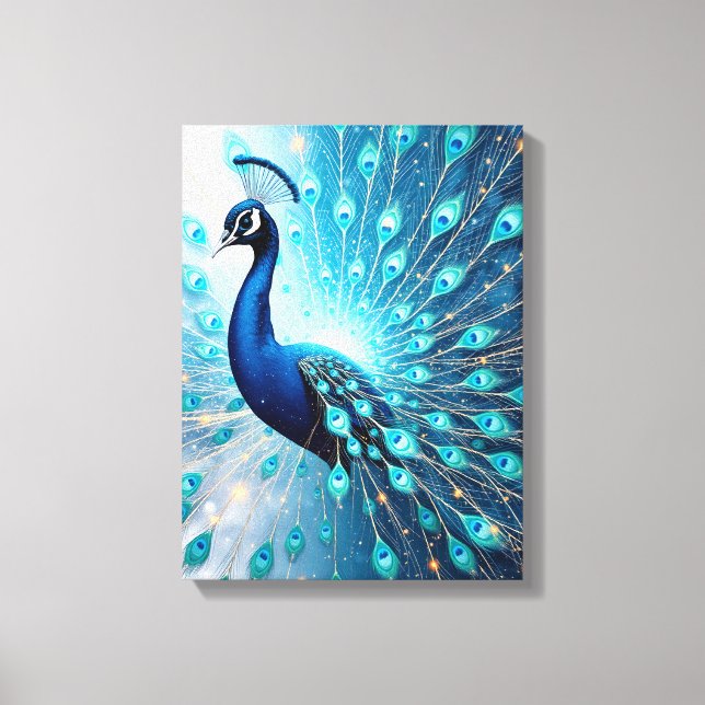 Peacock Harmonics – Premium Wrapped Canvas (Framsida)
