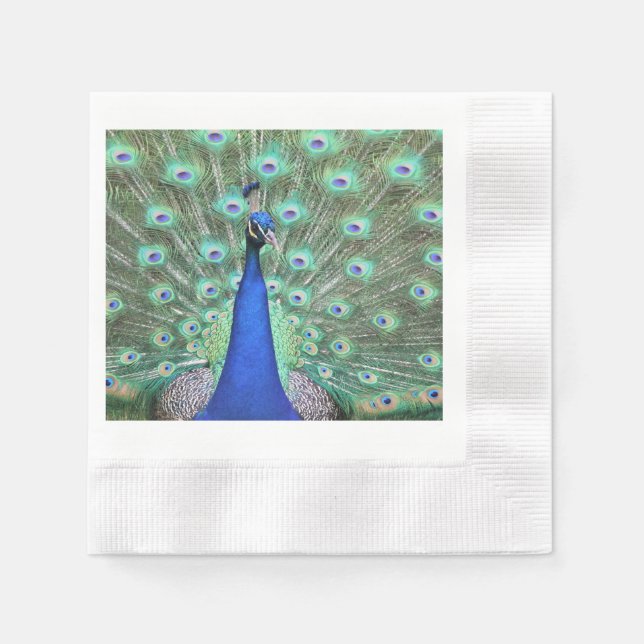 Peacock, hi def-fotografi på Napkin Pappersservett (Framsidan)
