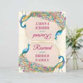 Peacock Hindu bröllop reserverat tecken