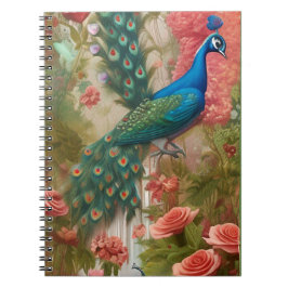 Peacock i Apricot Ro Garden Anteckningsbok