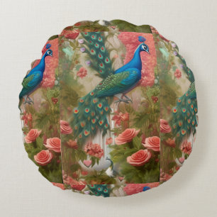 Peacock i Apricot Ro Garden Rund Kudde