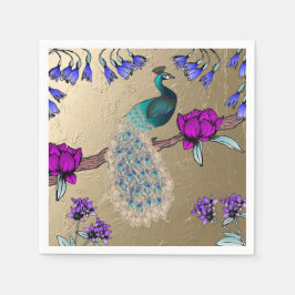 Peacock i Guld Pappersservett