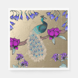 Peacock i Guld Pappersservett
