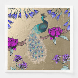 Peacock i Guld Pappersservett