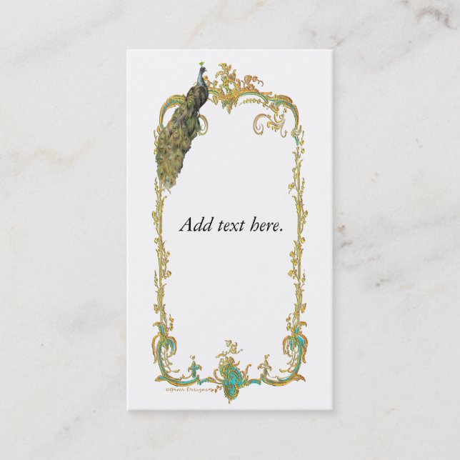 Peacock i Paisley-Affärskortet Visitkort (Framsida)