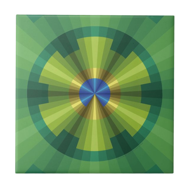Peacock Illusion Tile Kakelplatta (Framsidan)