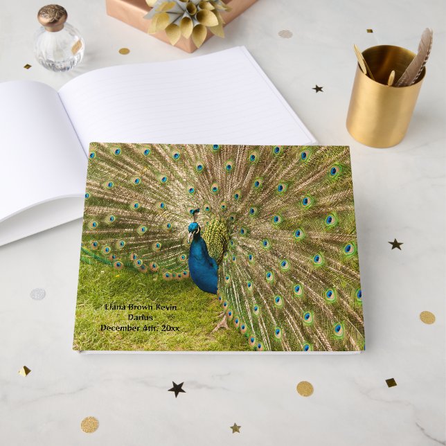 Peacock Image Guest Bok (Framsida Öppen)