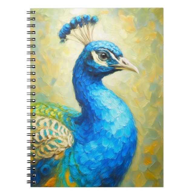 Peacock Impressionist Art Notebook | Elegant Bird  Anteckningsbok (Framsidan)