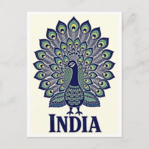 Peacock India Resor Vykort