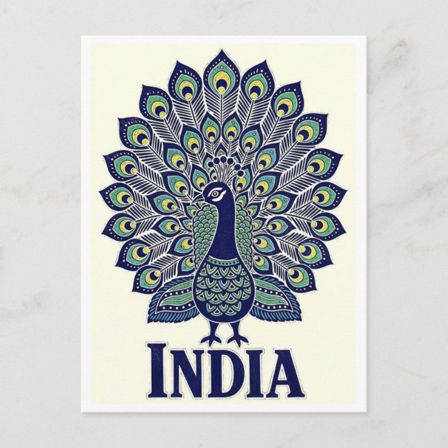 Peacock India Resor Vykort (Framsida)