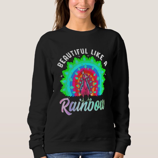 Peacock Inspired Beval Färg Bird Related Peac T Shirt (Framsida)