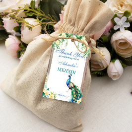 Peacock jasmine arch Indian bröllop mehndi favör Presentetikett