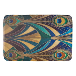 Peacock Jewel Tone Art Deco Feather Badrumsmatta