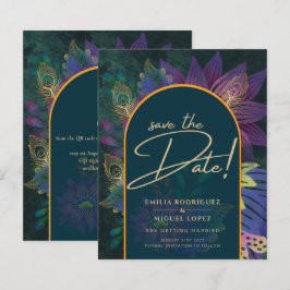 Peacock Jewel Tones Grönt Blue Bröllop