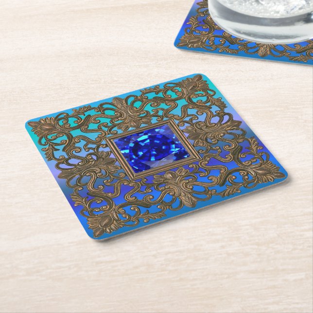 Peacock Jewel Underlägg Papper Kvadrat (Vinklad)