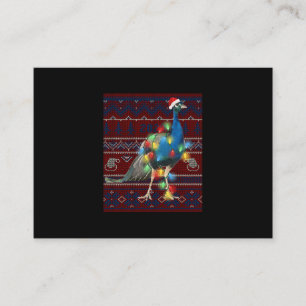 Peacock jul Ljus Ugly Sweater Goat Älskare Visitkort