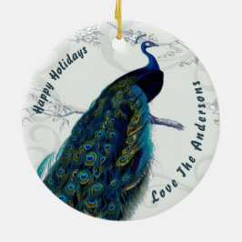 Peacock Jul PHOTO Ornament Family Lite 2