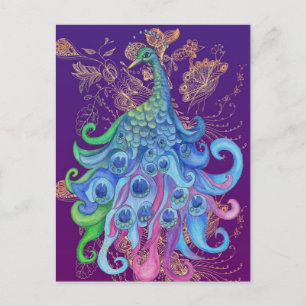 Peacock Julhälsningar kort