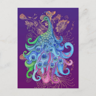 Peacock Julhälsningar kort