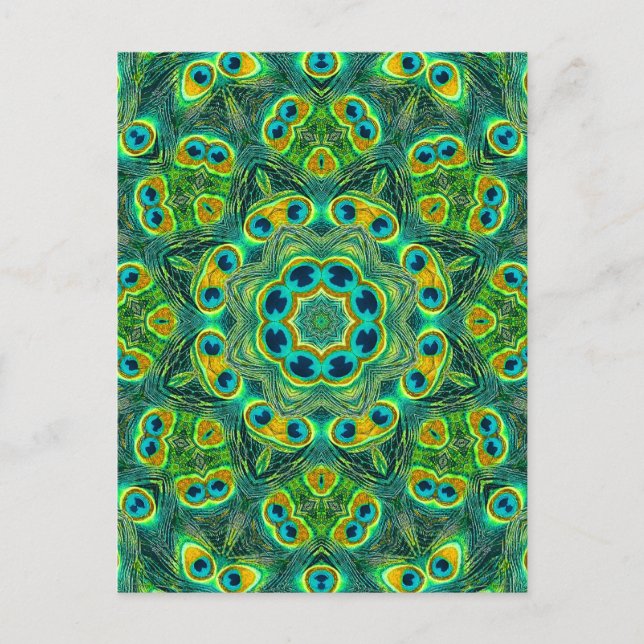 PEACOCK KALEIDOSCOPE VYKORT (Framsida)