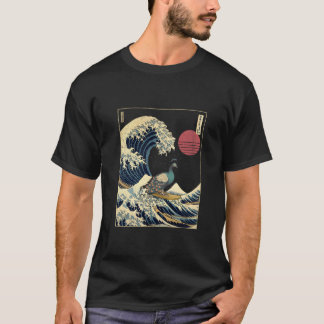 Peacock Kanagawa Wave Funny Surfa Animal T Shirt