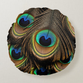 Peacock Kärlek Rund Kudde