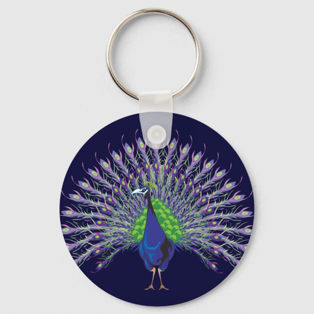 Peacock Keychain Nyckelring (Framsida)