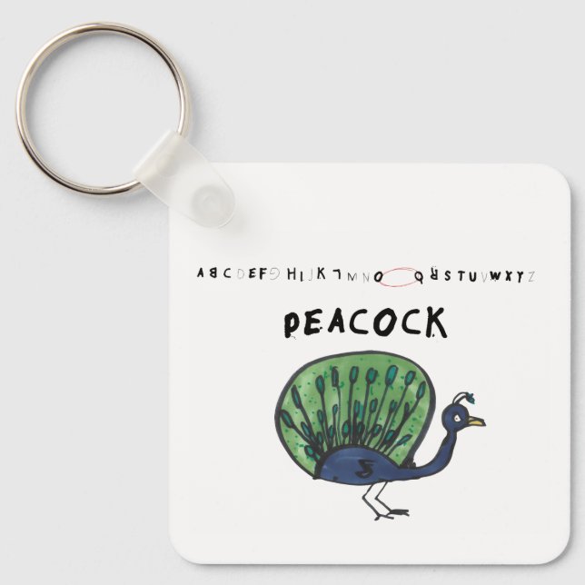Peacock Keychain Nyckelring (Framsida)