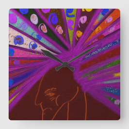 Peacock King Fyrkantig Klocka