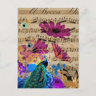 Peacock, Lakan Music och Flowers Vykort
