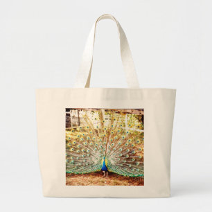 Peacock, Large Tote Jumbo Tygkasse