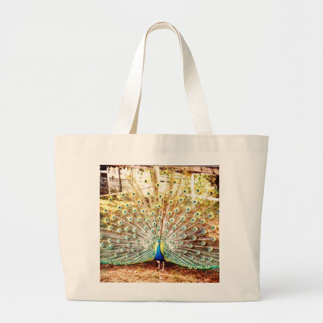 Peacock, Large Tote Jumbo Tygkasse (Framsidan)