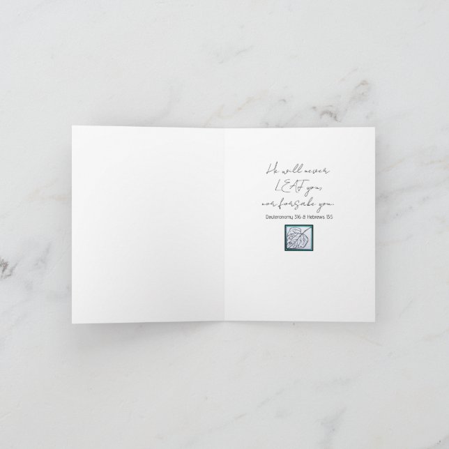 Peacock Leaf/Leaf-He Will Never Leaf You-Turquoise Kort (Inuti)